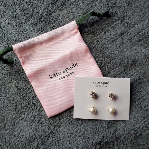 kate spade Jewelry - Kate Spade Earrings - Pearl and Diamond Studs - set of 2